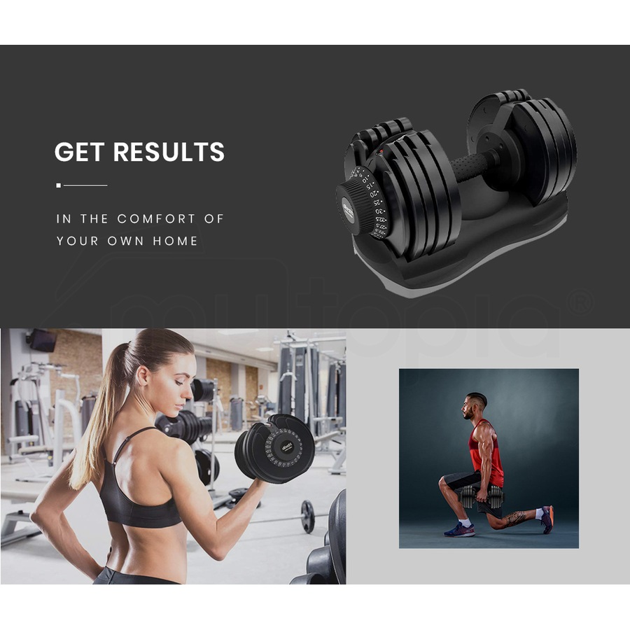 ATIVAFIT 2x 32.5kg Adjustable Dumbbell Set Weights Dumbbells Home Gym Fitness Hand