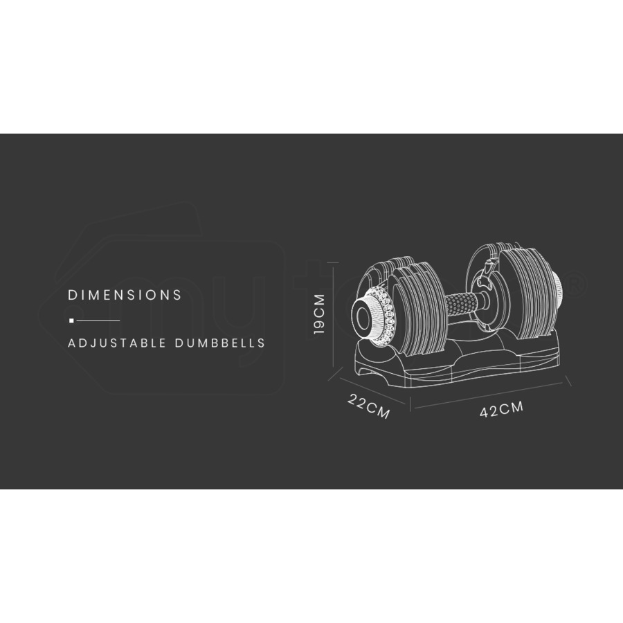 ATIVAFIT 2x 32.5kg Adjustable Dumbbell Set Weights Dumbbells Home Gym Fitness Hand