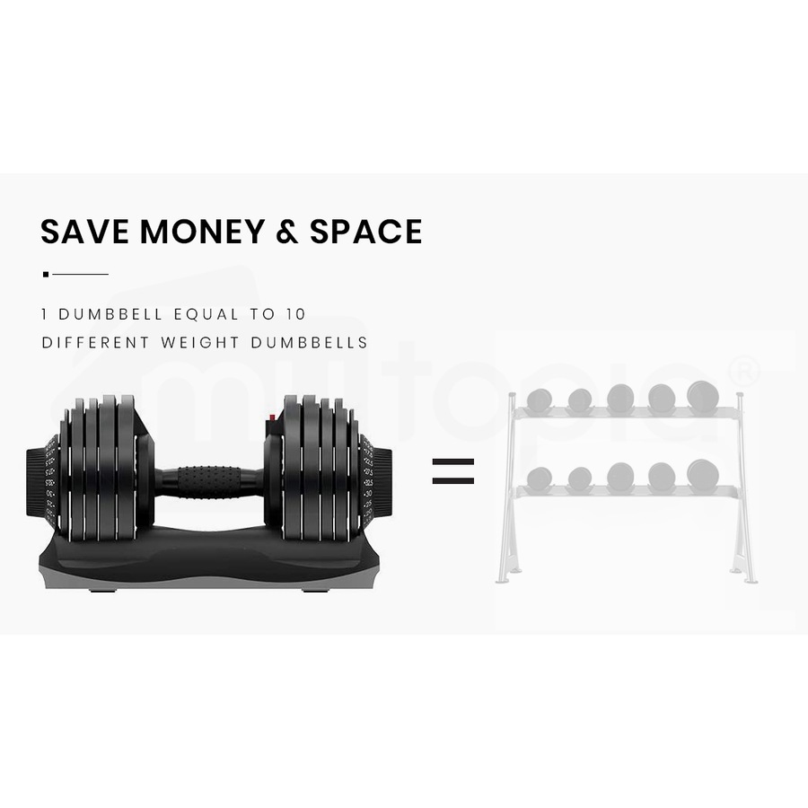 ATIVAFIT 2x 32.5kg Adjustable Dumbbell Set Weights Dumbbells Home Gym Fitness Hand