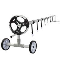 Aurelaqua Swimming Pool Roller Cover Reel Adjustable Solar Wheels Thermal 4.5m