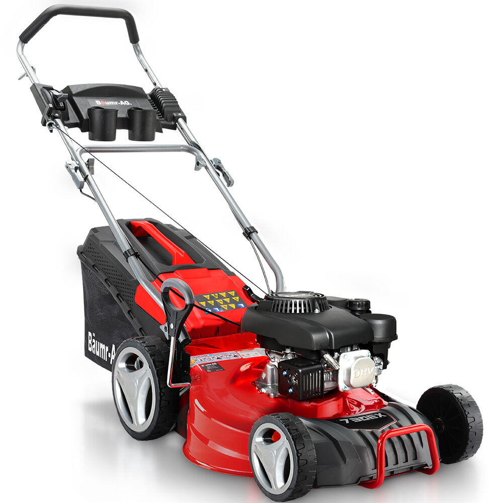 BAUMR AG 18" 150cc Lawn Mower 8 Heights Steel Deck Cup Holders 4