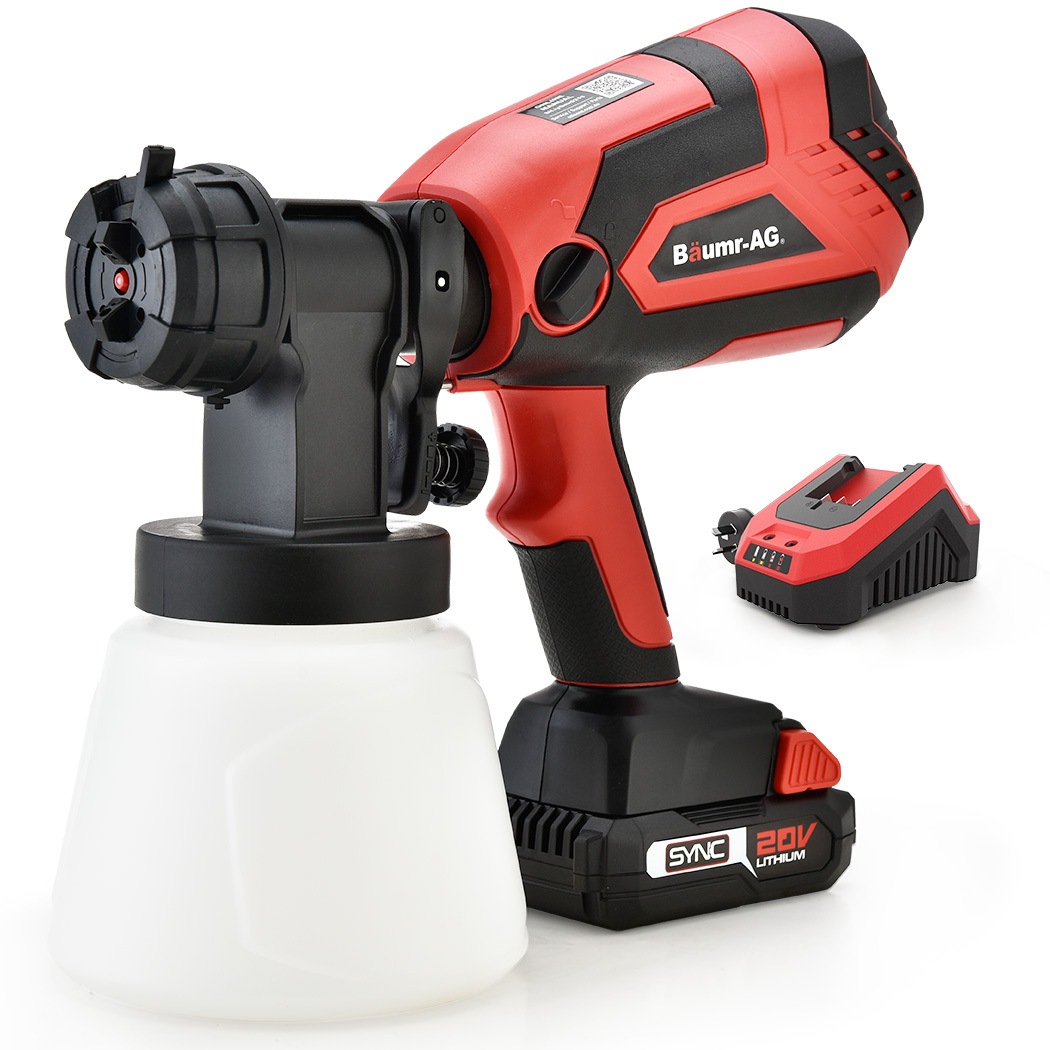 BAUMR AG 20V Electric Paint Sprayer Cordless Air Spray Gun Kit Lithium Battery