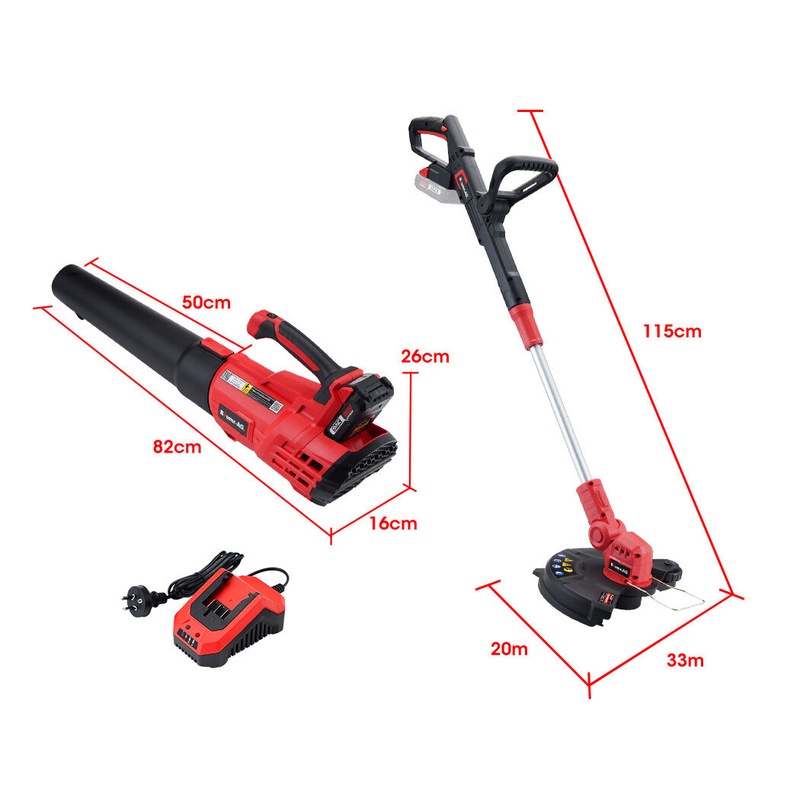 Buy BAUMRAG 20V Electric Whipper Snipper & Leaf Blower Combo Kit Cordless Line Trimmer, Battery