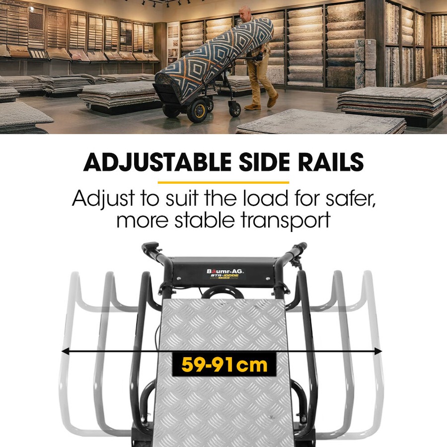 Baumr-AG 40V Li-ion 260kg Electric Powered Hand Truck Trolley 400W Brushless motor, Up to 6km/h, 4hr Runtime, Adjustable Width, Folds for Logistics, Moving