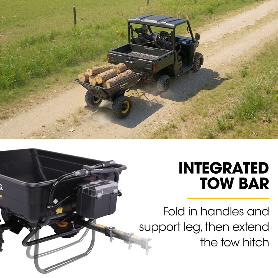 Buy Baumr-AG 40V Li-ion 300KG / 300L Wheelbarrow ATV Tow Bar, Deep V ...