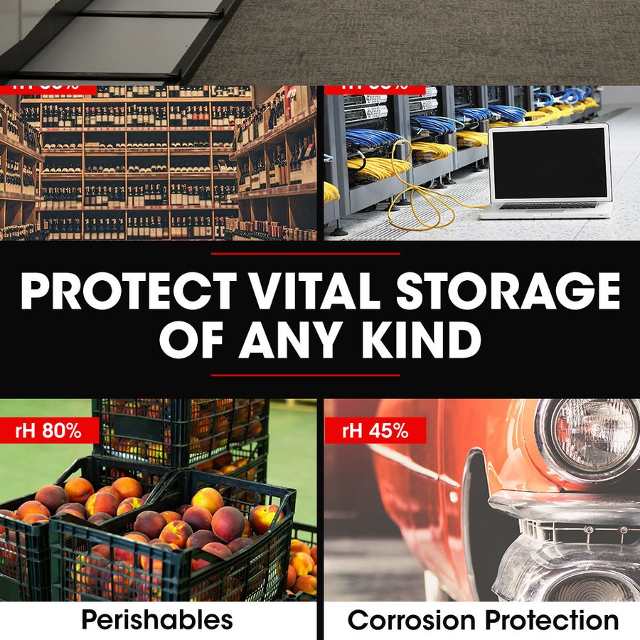 Baumr-AG 50L/day Commercial Industrial LGR Air Dehumidifier for Mould, Portable, Stackable, LCD Display, Wheels