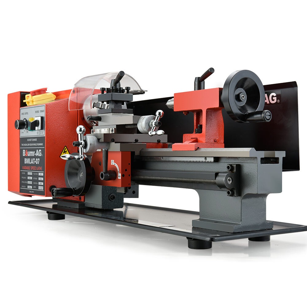 BAUMR AG 600W 7"x14" Variable Speed Mini Metal Lathe with LCD Screen