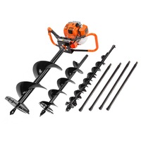 Baumr-AG 88CC Petrol Post Hole Digger Posthole Earth Auger Fence Borer Drill Bits