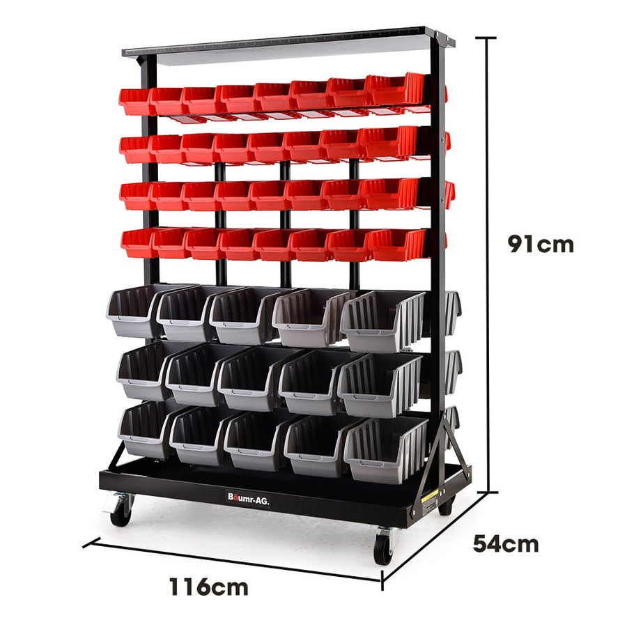 Buy BAUMR-AG 94 Parts Storage Bin Rack Garage Tool Organizer Double ...