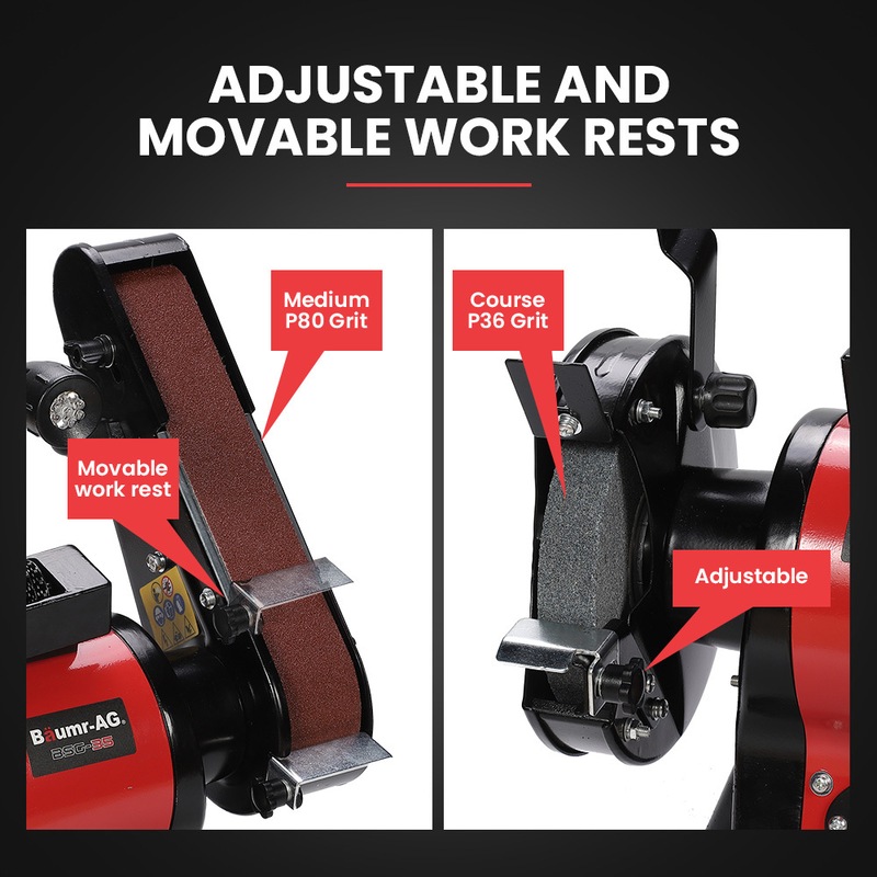 Buy BAUMRAG Bench Grinder and Belt Sander Combo, 150mm Grinding Disc