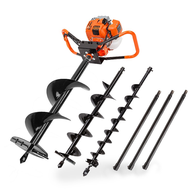 Baumr AG 75CC Petrol Post Hole Digger Auger Posthole Earth Fence Drill Bits