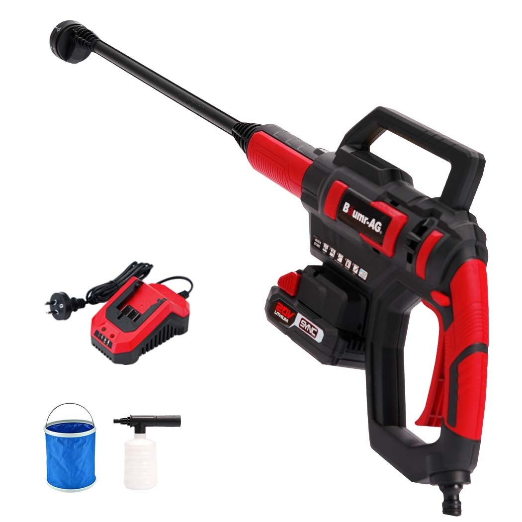 BAUMR-AG Electric Cordless Pressure Washer Kit 20V Water Spray Gun Cleaner w/ Battery & Charger