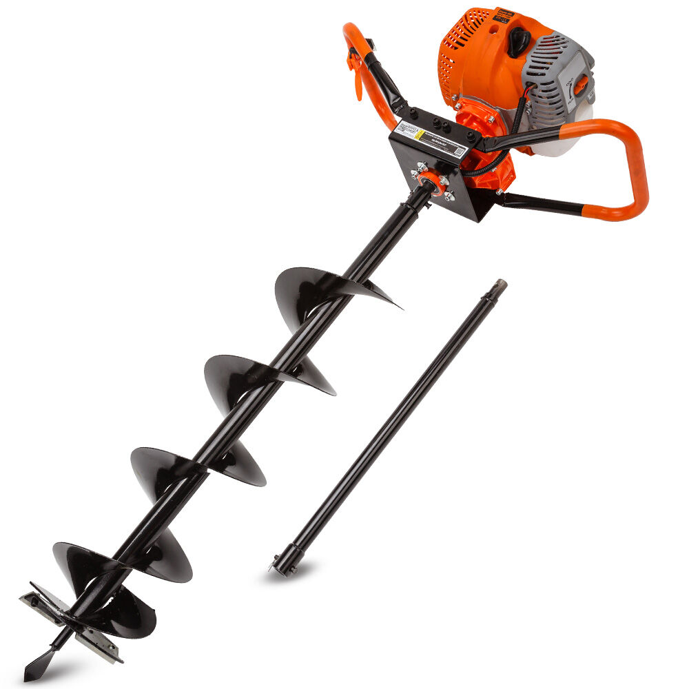 Baumr AG 62CC Post Hole Digger Petrol Posthole Earth Auger Fence Borer Drill