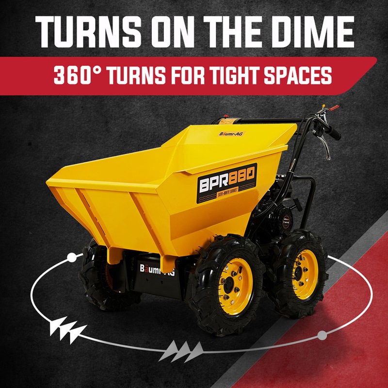 Buy BaumrAG Power Wheelbarrow Motorized Mini Petrol Powered Wheel