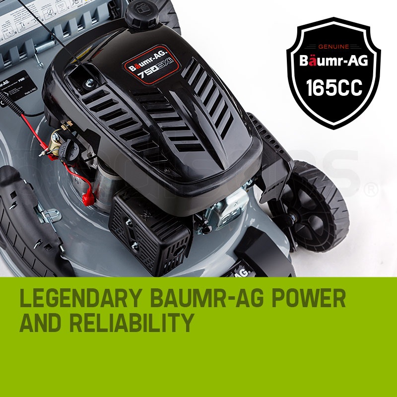 BaumrAG 18 Inch Lawn Mower Electric Key Start Self Propelled Lawnmower