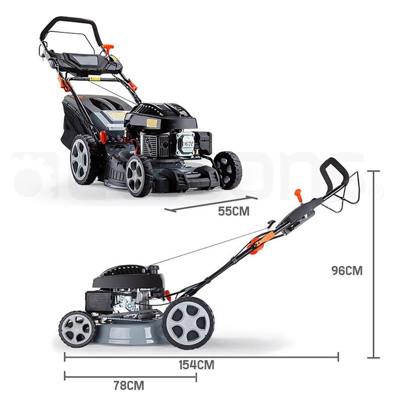 BaumrAG 18 Inch Lawn Mower Electric Key Start Self Propelled Lawnmower