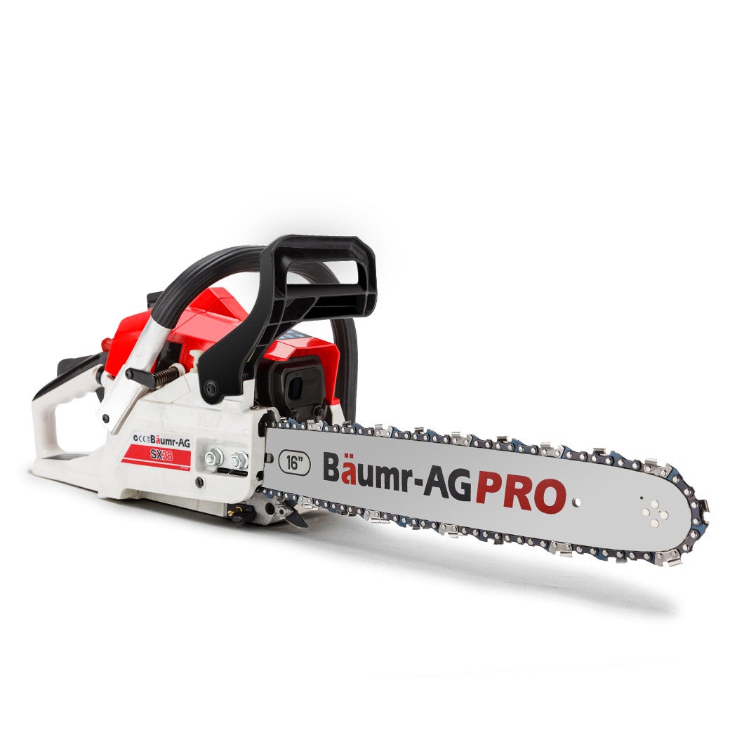 BAUMR-AG 38CC Commercial Petrol Chainsaw E-Start Bar Pruning 3.2HP Chain Saw Pruner 16 " Inch
