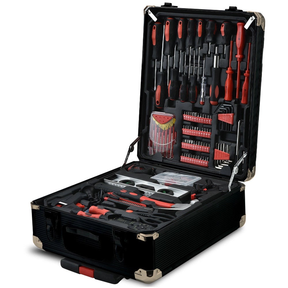 BULLET 925PC Portable Tool Kit Trolley Case Mobile Handle Set Tool Box Mechanics DIY Storage Toolbox
