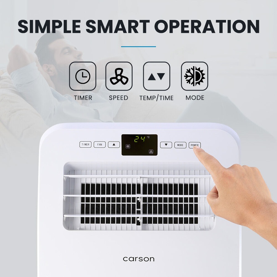 CARSON 2.9kW Reverse Cycle Portable Air Conditioner and Heater, with Dehumidifier, Cooling and Heating AC