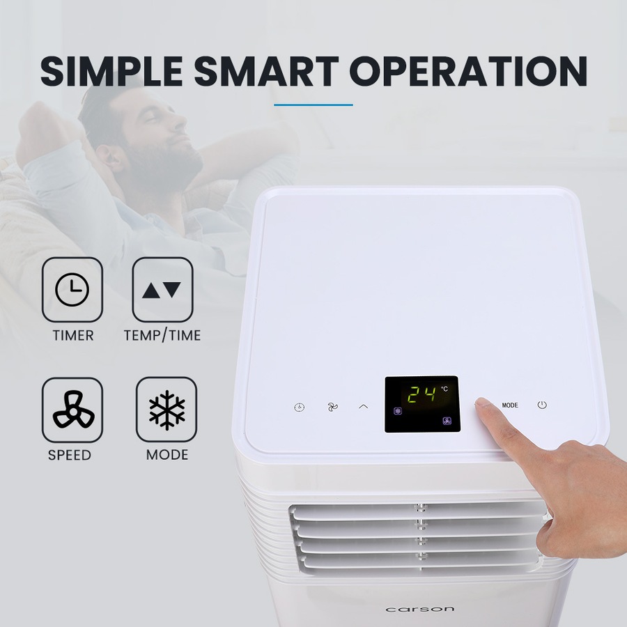 CARSON 2.05kW Portable Air Conditioner, with Dehumidifier Mode & Fan Cooler