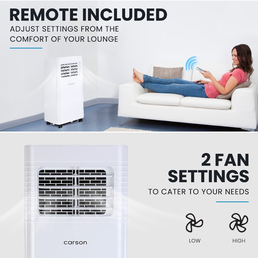CARSON 2.05kW Portable Air Conditioner, with Dehumidifier Mode & Fan Cooler