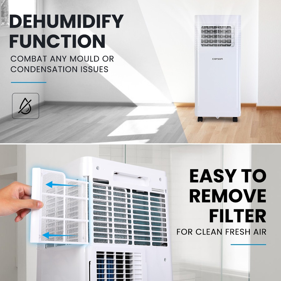 CARSON 2.05kW Portable Air Conditioner, with Dehumidifier Mode & Fan Cooler
