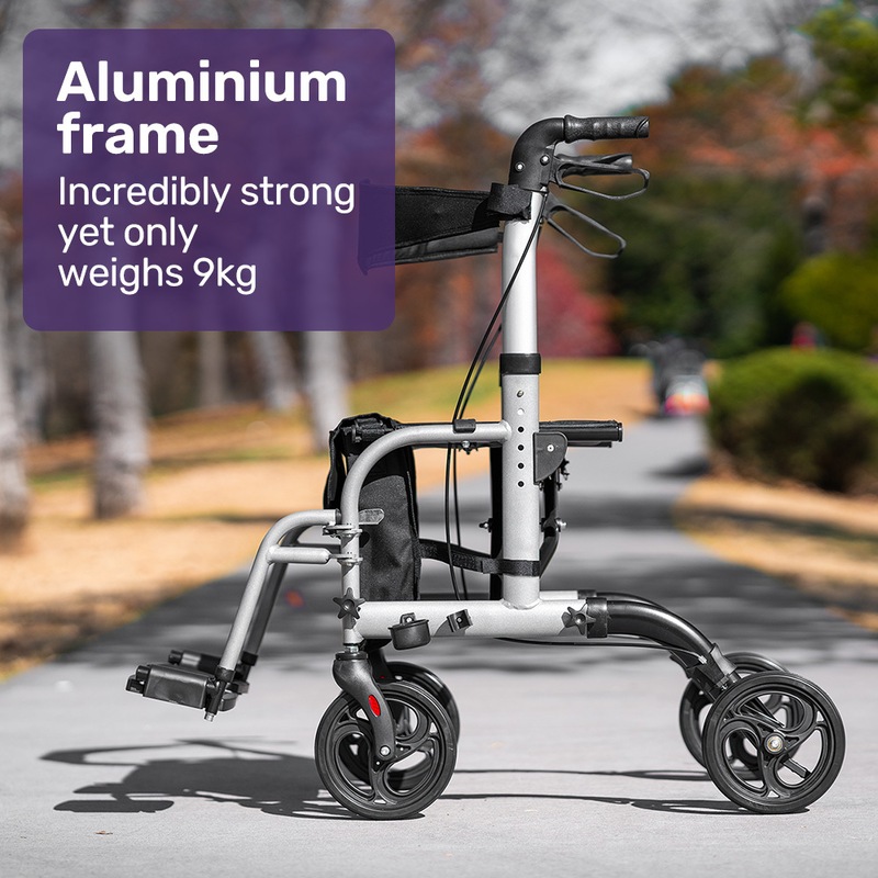 Buy EQUIPMED 2in1 Foldable Aluminium Walking Frame Rollator and