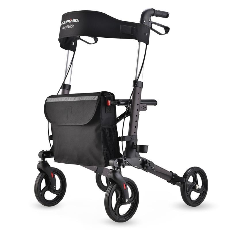 Buy EQUIPMED Foldable Aluminium Walking Frame Rollator with Bag and
