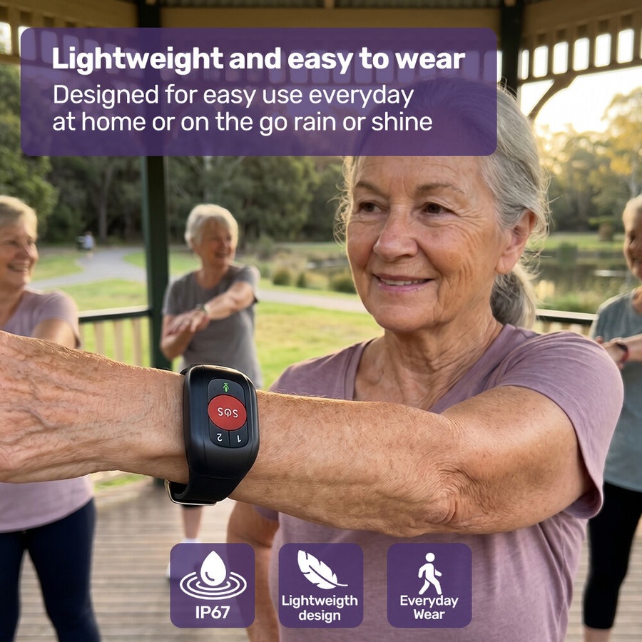 Equipmed GPS Fall Detection Emergency Bracelet with SOS Button for Seniors, 2 Way Calling, Location Tracking, Speed Dial, iPhone and Android Compatible