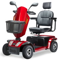 EQUIPMED VentureCruise Mobility Scooter, S-XXL comfortable size for all riders, 30km Max Range, 180kg capacity, Red