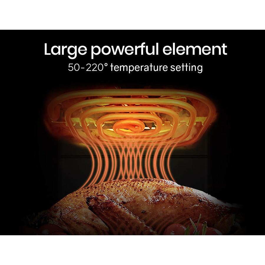 EUROCHEF Air Fryer Oven 16L Digital Electric Airfryer Rotisserie Large Big Dry Cooker, Silver