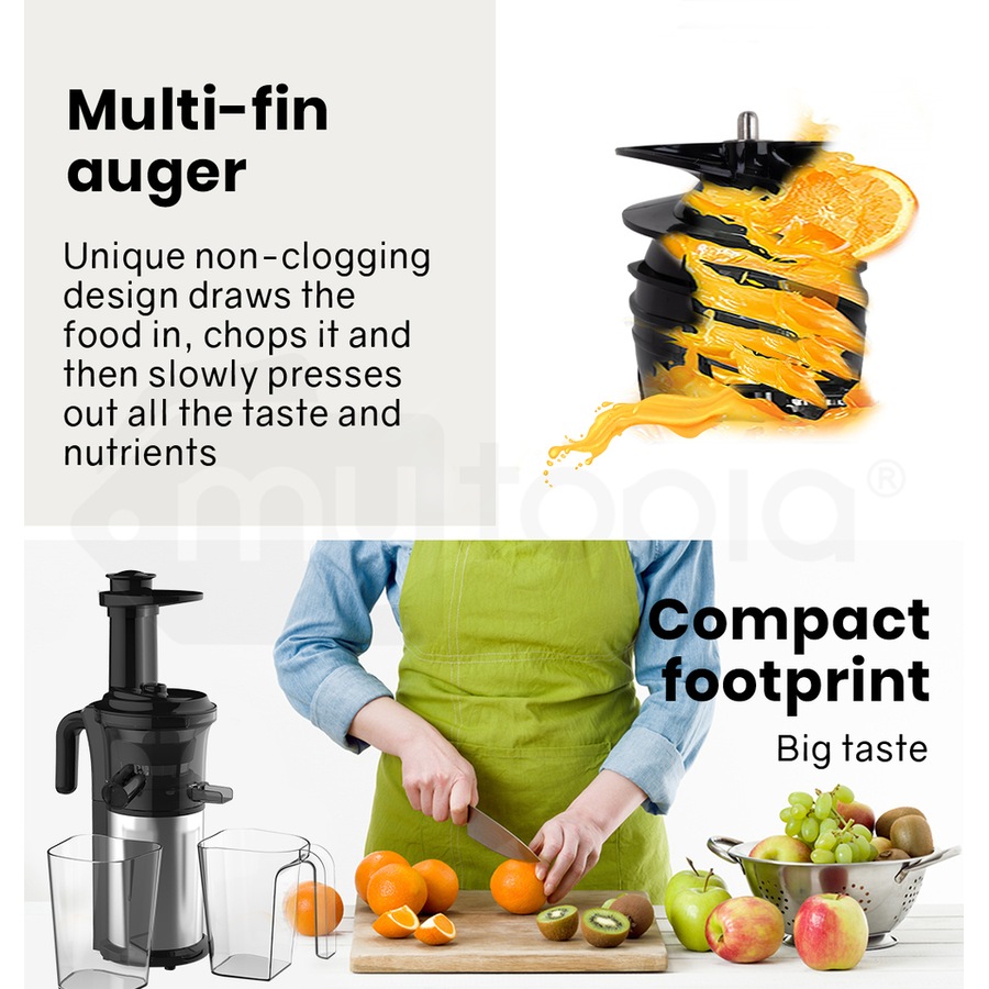 EUROCHEF Cold Press Juicer Slow Juice Maker with Sorbet Function, Whole Fruit Chute