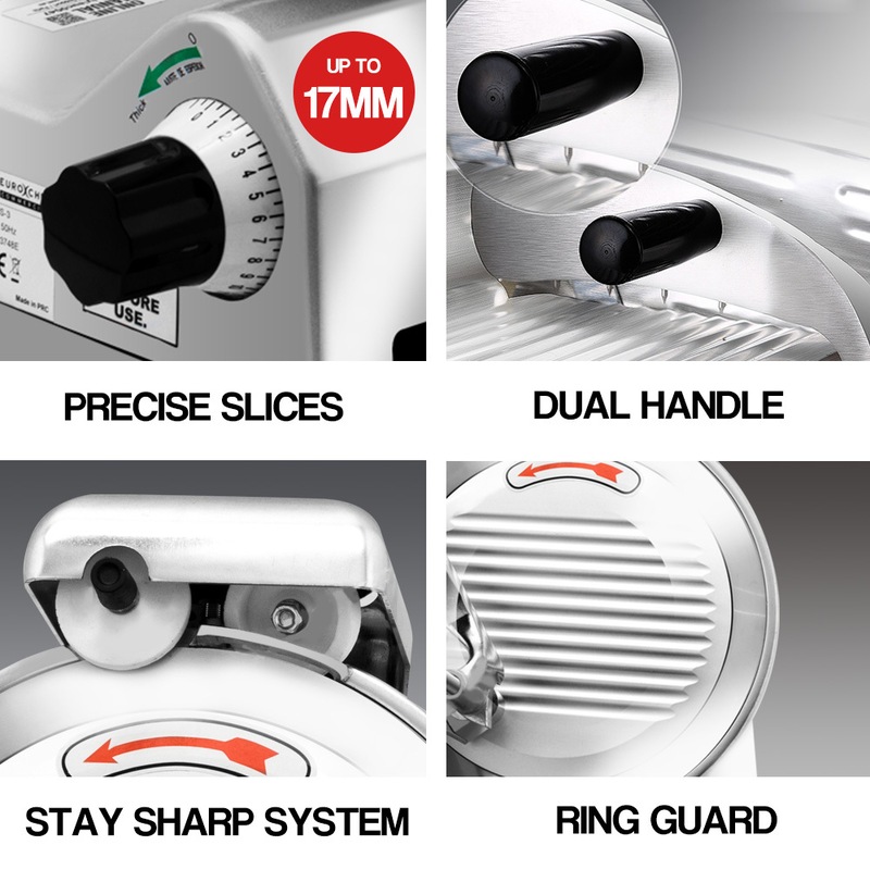 Buy EuroChef 320W Electric Food Slicer Meat Slices Deli Fruit Veges