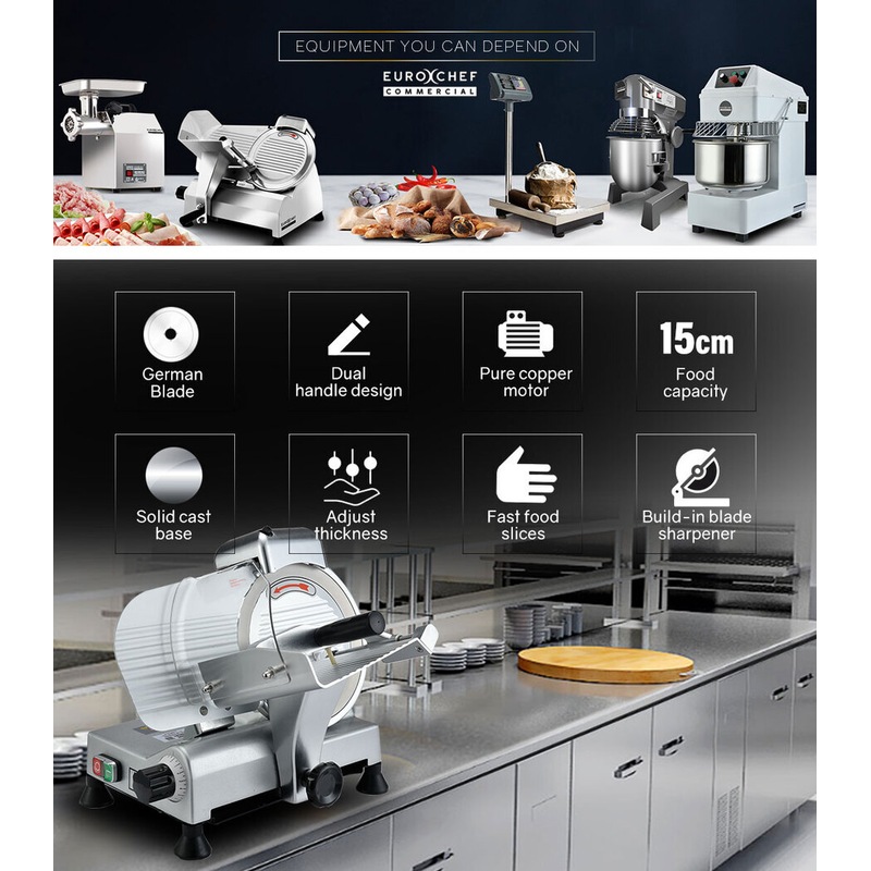 Buy EUROCHEF Commercial Meat Slicer 8 Inch Food Cutter Electric Deli
