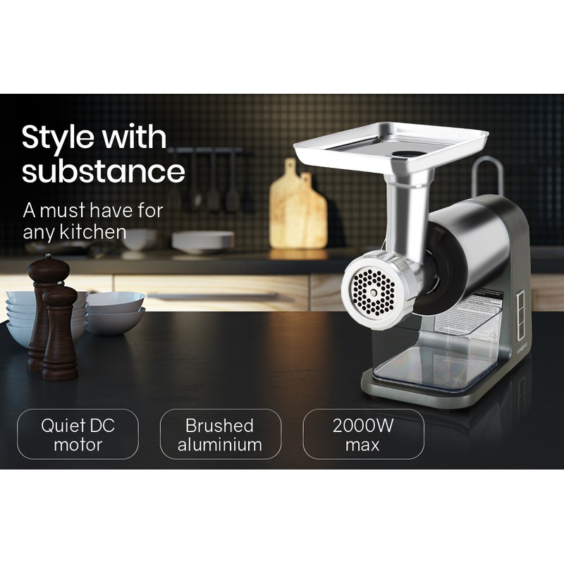 EUROCHEF Meat Grinder 2000W Mincer Machine Electric Food Sausage Kibbe