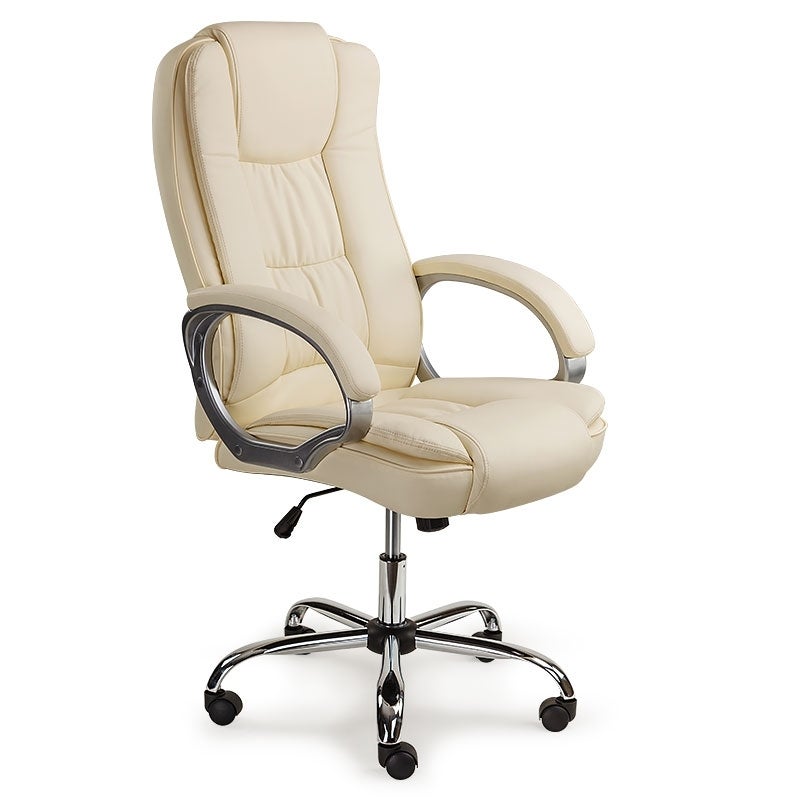 AVANTE Executive Premium Office Computer Chair PU Leather Recliner Seat Beige