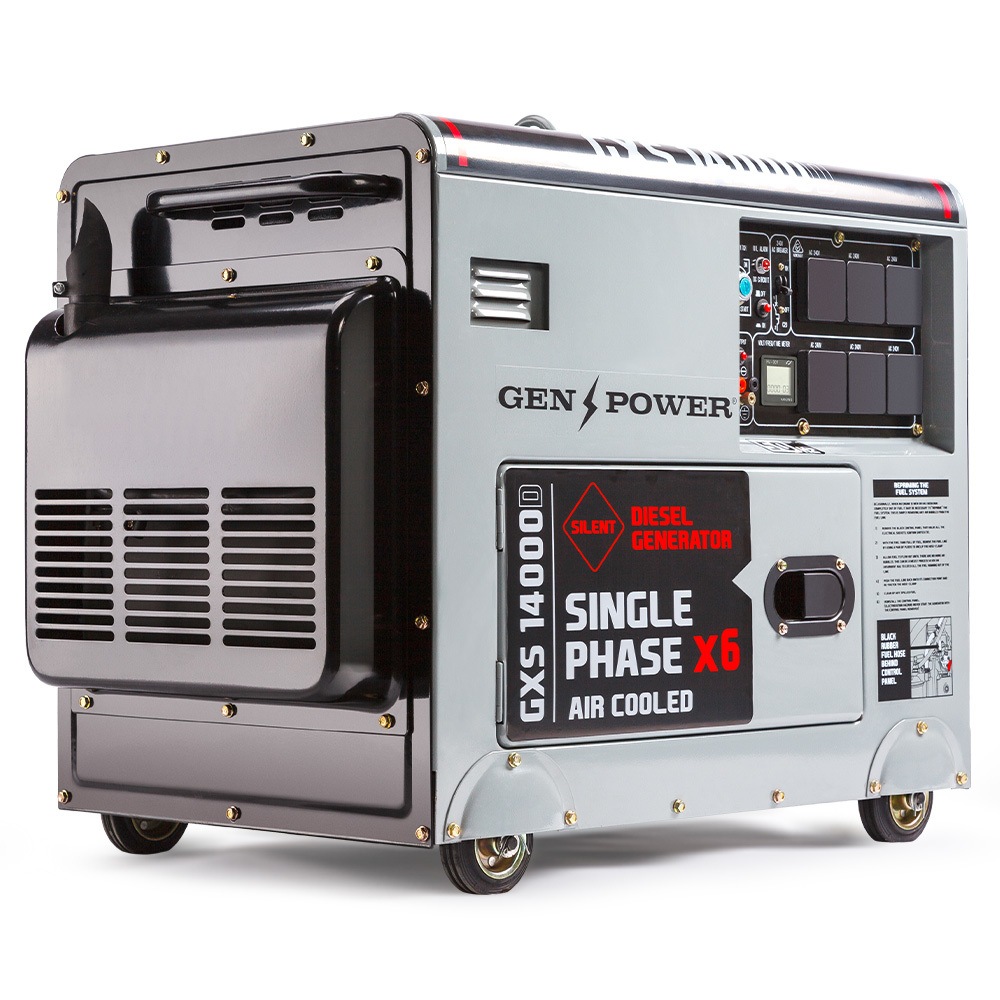 GENPOWER Diesel Generator 8.4kW Peak 6kW Rated 13HP Single Phase Commercial