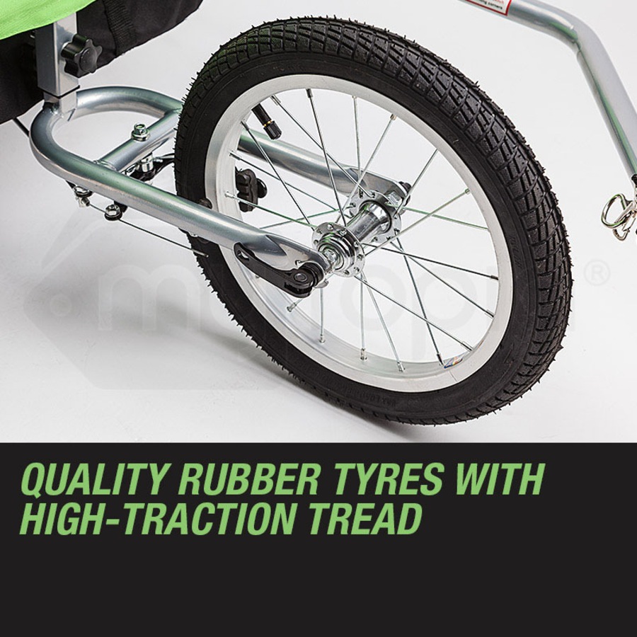 Tag-along Kids Bike Trailer Bicycle Pram Stroller Children Jogger Green