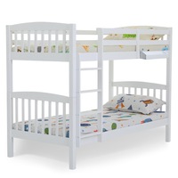 KINGSTON SLUMBER Bunk Bed Frame Modular Single White Wood Kids Double Deck Twin