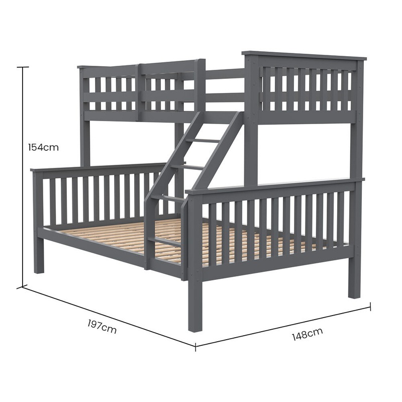 Buy Kingston Slumber Bunk Bed Triple Wooden Single Over Double Beds for