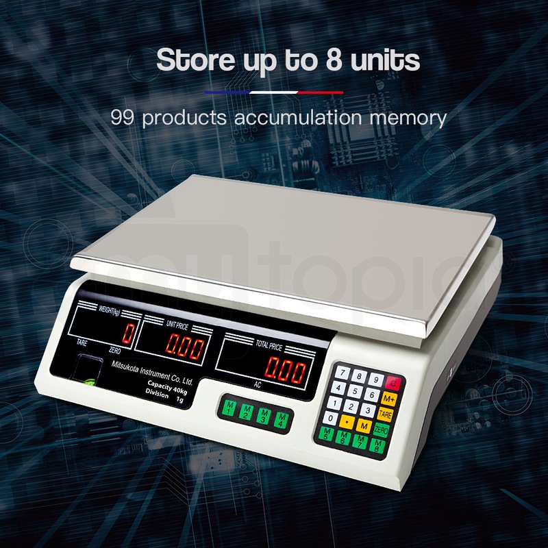 MITSUKOTA 40Kg 1g Market Weighing Scales Commercial Digital Food