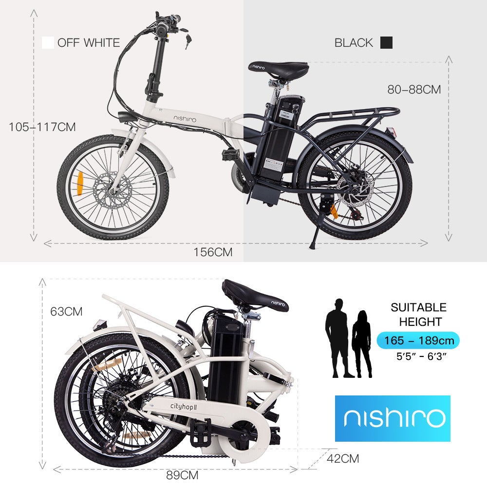 nishiro cityhop ii folding electric bike