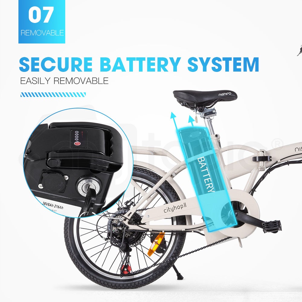 nishiro cityhop ii folding electric bike