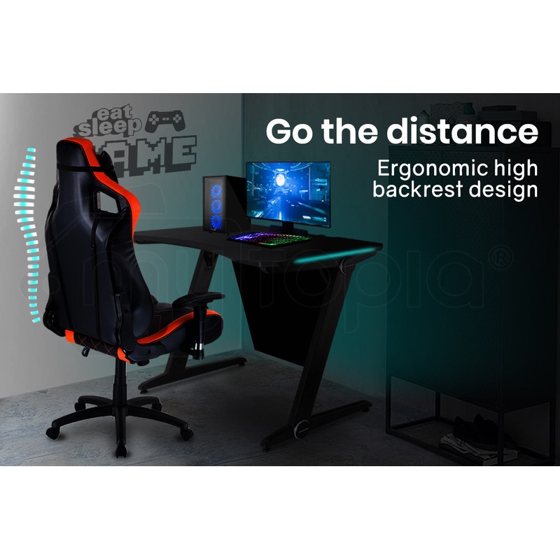 Buy OVERDRIVE Gaming Chair Desk Racing Seat Setup Black PC Combo Office