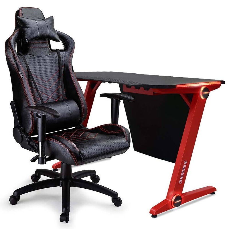 Buy OVERDRIVE Gaming Chair Desk Racing Seat Setup PC Black Combo Office