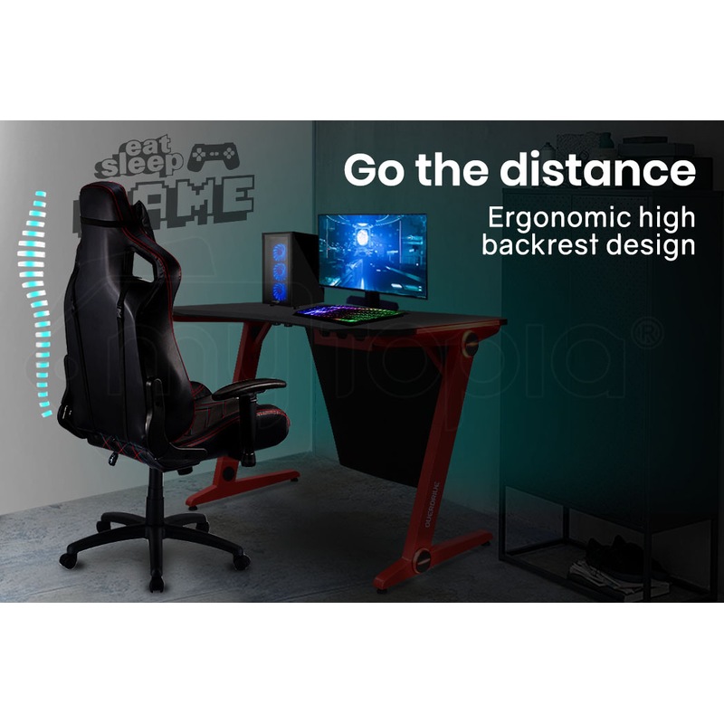 Overdrive Gaming Chair Desk Racing Seat Setup Pc Black Combo Office Lighting Led Mydeal Overdrive Gaming Chair Desk Racing Seat, Gaming Desk Chair Combo