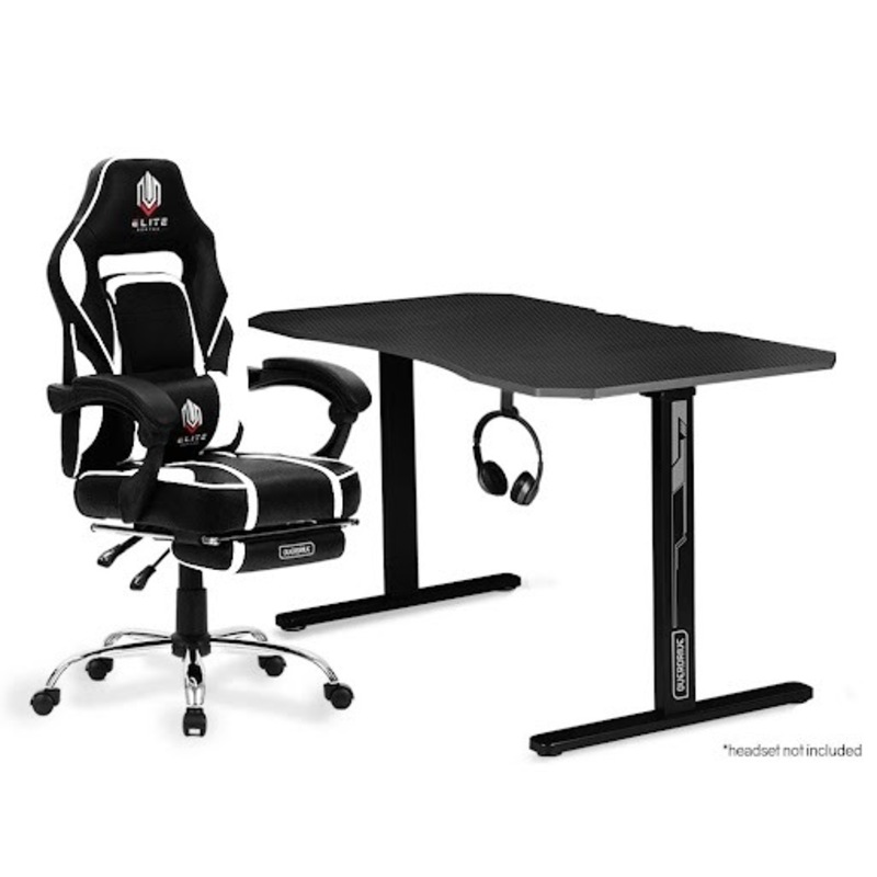 Buy OVERDRIVE Gaming Chair with Footrest and Desk Setup Combo, Black