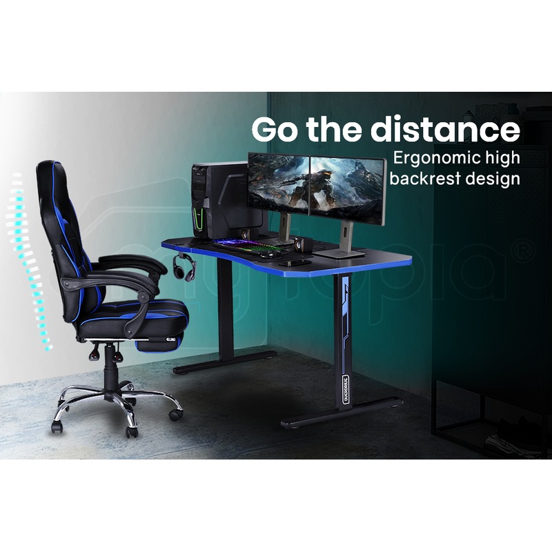 OVERDRIVE Gaming Chair Desk Racing Seat Setup PC Black Office Table