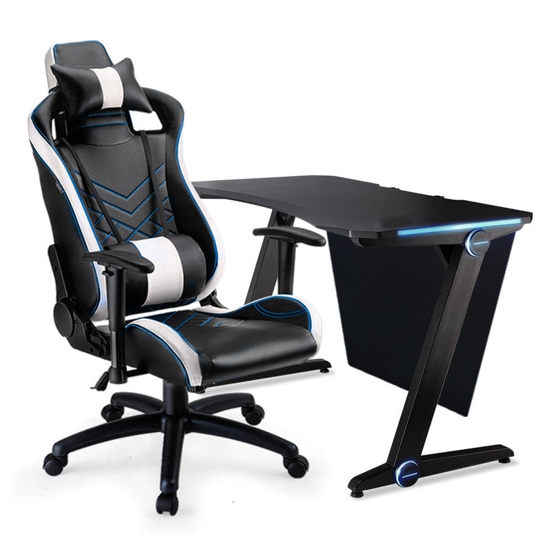 Curved Desk Chair Gaming Setup for Small Room