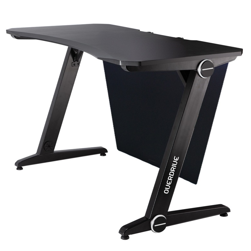 Overdrive Gaming Desk 120cm Pc Table Setup Computer Black Carbon Fiber Look Buy Desks 9348948012206